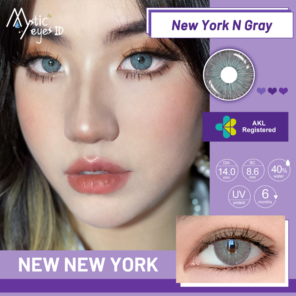 Jual MYSTICEYES SOFTLENS LA GIRL SERIES GREY COLOR CONTACT LENS NORMAL ...