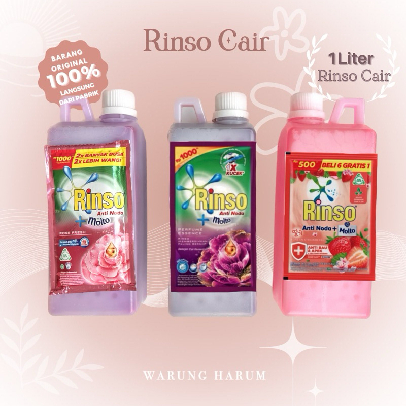 Jual Rinso 1 Liter Detergen Sabun Cuci Baju Pencuci Dan Pembersih