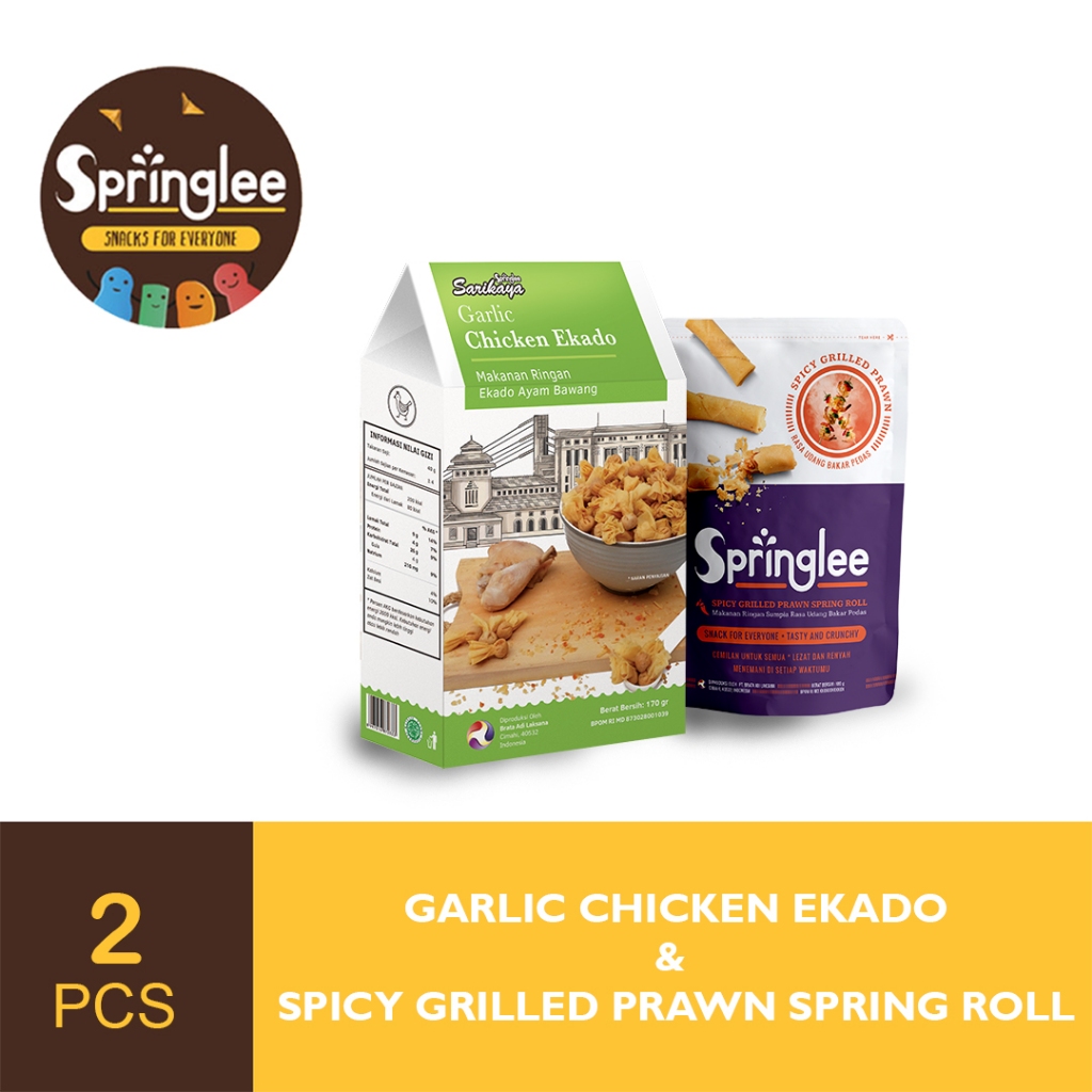 Jual Springlee Ekado Ayam dan Spring Roll Udang Bakar Pedas | Shopee ...