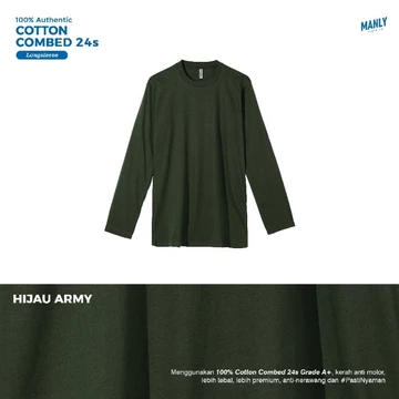 ( LEBIH TEBAL ) Kaos Polos Lengan Panjang Cotton Combed 24s