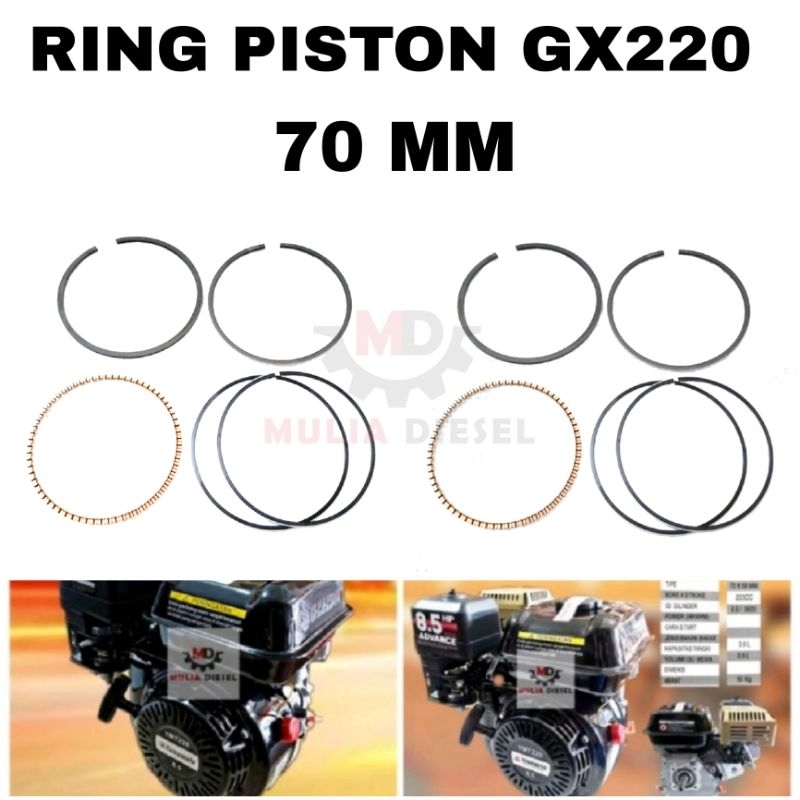 Jual Ring Piston Reng Seher Canting Mesin Penggerak Gx220 GX 220 70MM ...