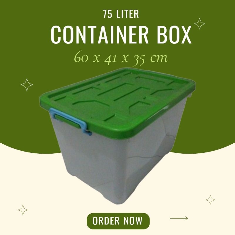 Jual [READY STOCK] CONTAINER BOX PLASTIK 75 LITER RODA | KONTAINER BOX ...