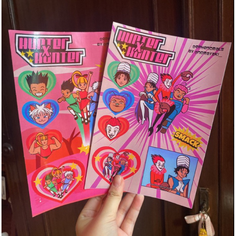 Jual HUNTERXHUNTER X POWERPUFF GIRLS STICKER SHEET A5 GON KILLUA BISKY ...