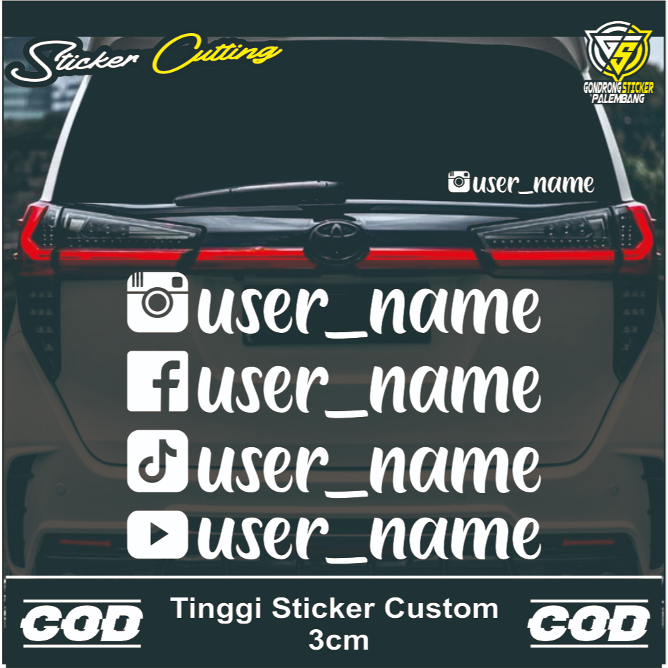 Jual Sticker Cutting Custom Nama Sosmed -Stiker Custom Nama Kaca ...