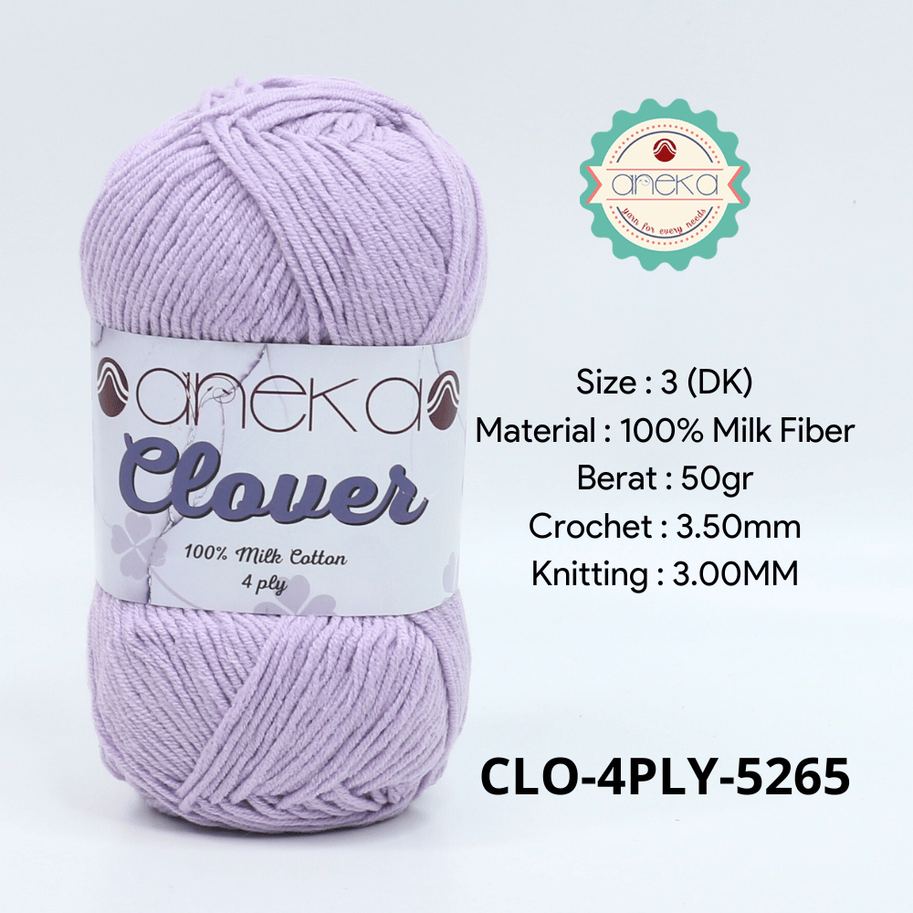 Jual Aneka Benang Rajut Clover Katun Susu Ply Milk Fiber