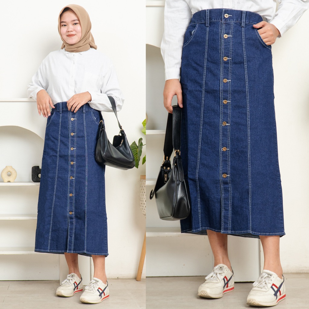 Jual Rok Skirt korean style terbaru 2024 ootd wanita hijab kekinian ...