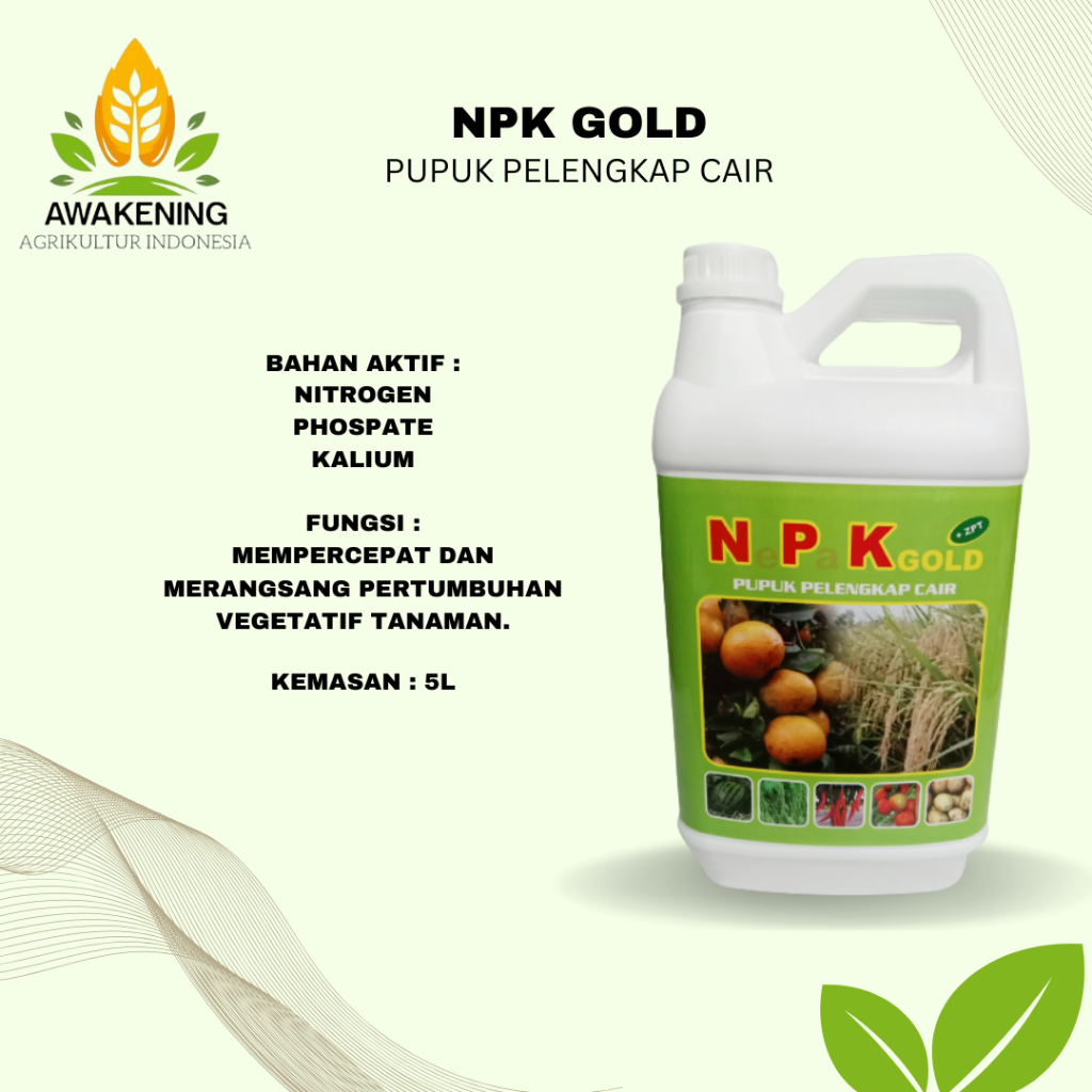 Jual PUPUK NPK GOLD 5LT pupuk npk pelengkap cair | Shopee Indonesia