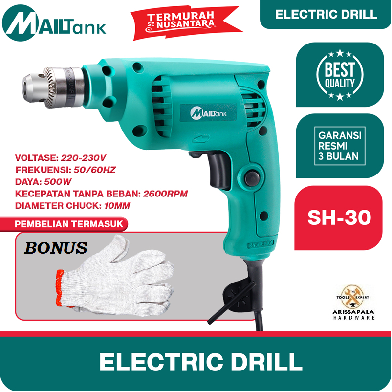 Jual MESIN BOR LISTRIK BESI KAYU 10MM sh30 ELECTRIC DRILL MAILTANK