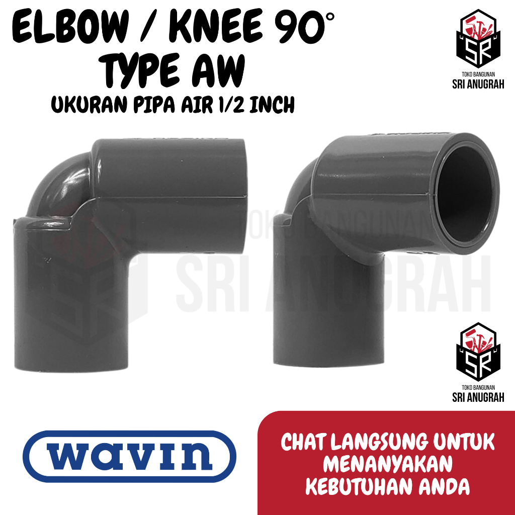 Jual WAVIN ELBOW Knee 90° Sambungan Pipa Air 1/2
