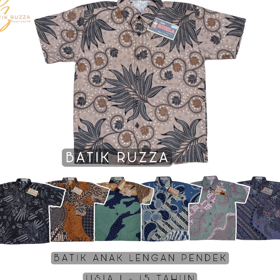 Jual RUZZA Kemeja Batik Anak Laki Ukuran 215 Tahun Motif Baron Latte ...