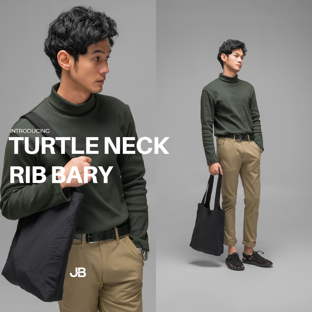 Jual JB - Turtle Neck Rib Bary Green Army - Sweater Pria | Shopee Indonesia