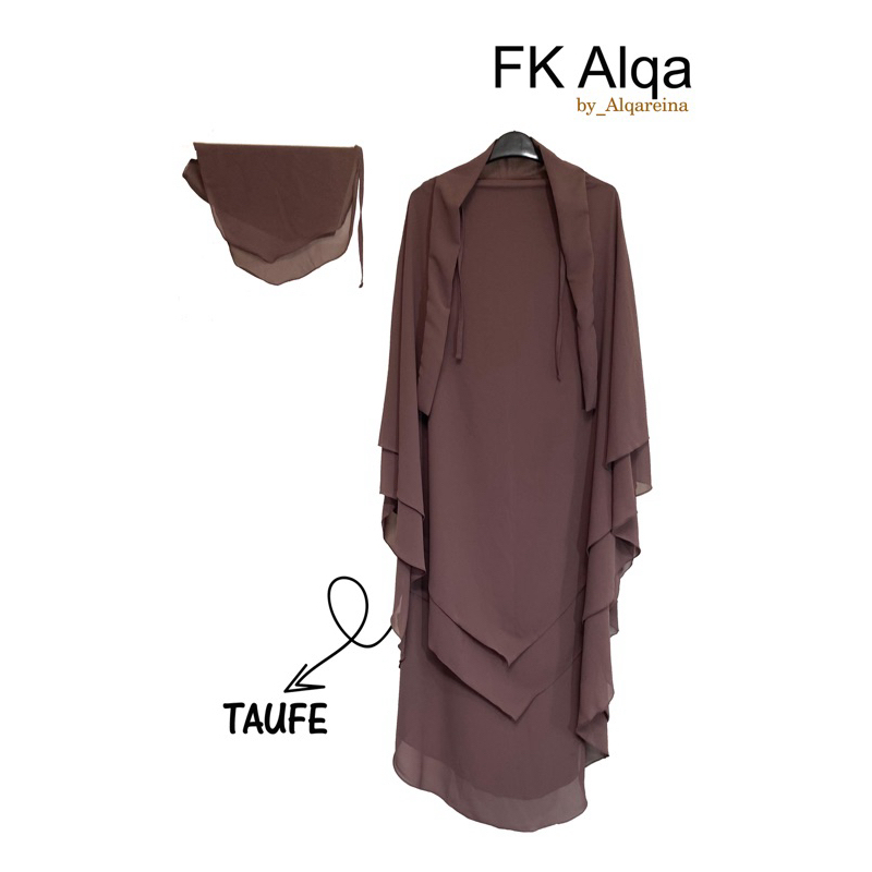 French Khimar Ceruty 2 Layer Premium Babydoll Free Cadar Tali Jilbab Khimar Bergo Kerudung