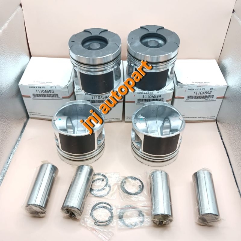 Jual Piston Assy Set 4pc STD Mitsubishi Triton 2.5 Pajero Sport Strada ...