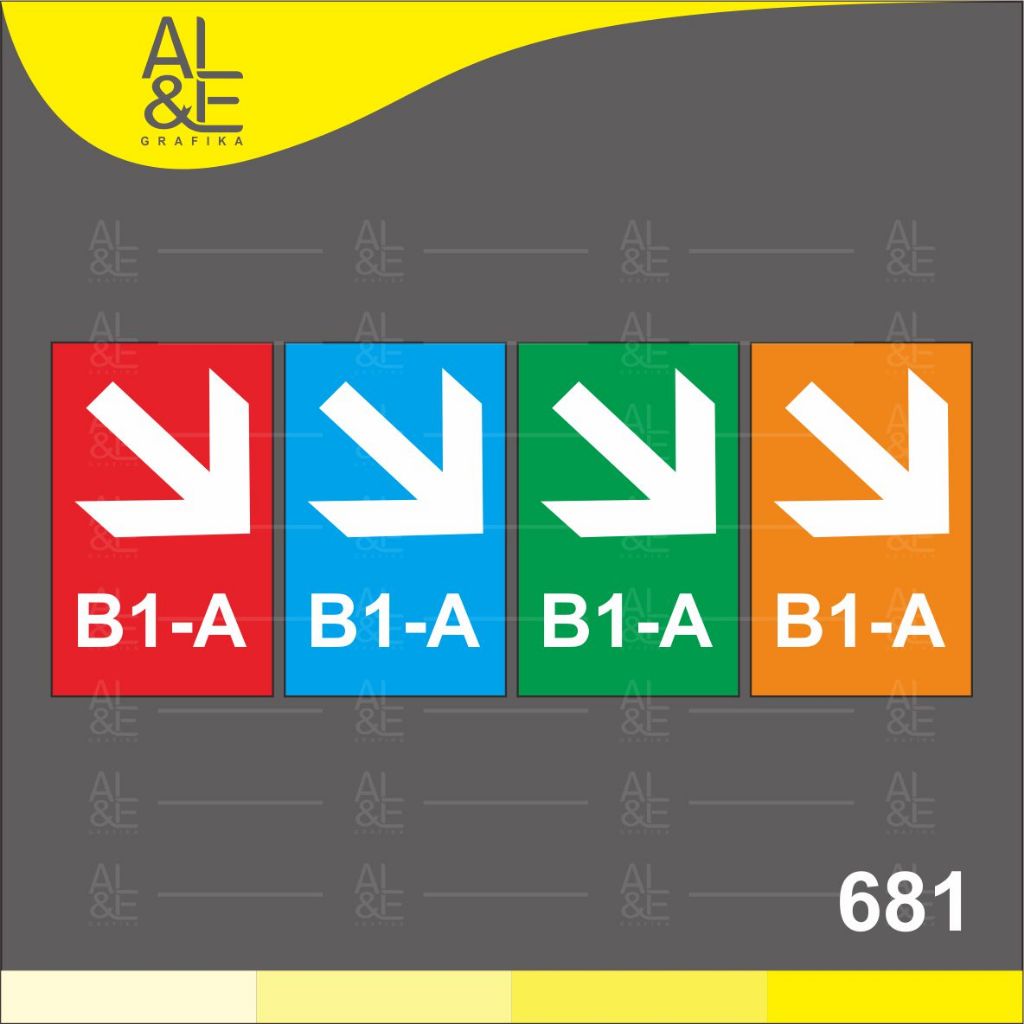 Jual 681 - Stiker Petunjuk Gedung Arah Kelantai Bawah, Panduan Jalan ...