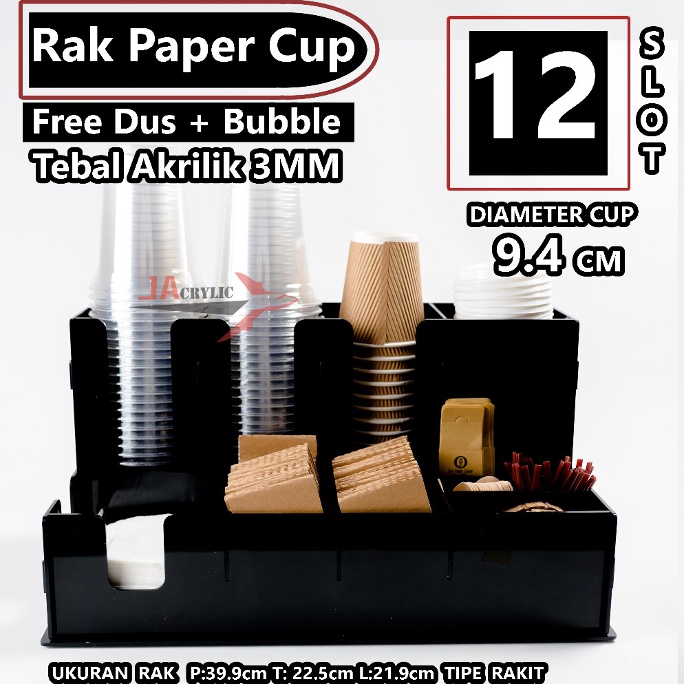 Jual Harga Spesial Rak Paper Cup Akrilik Complete Organizer Paper Cup ...