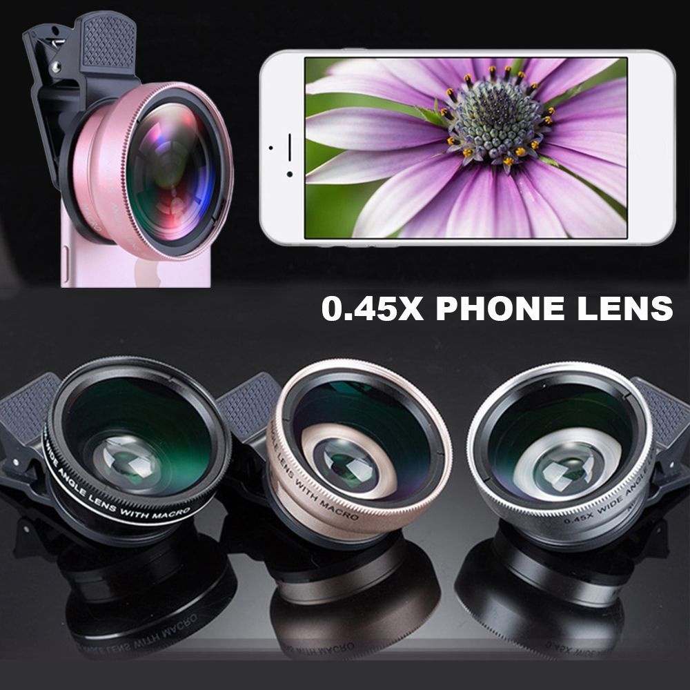 Jual Lensa Kamera Eksternal 2In1 Lensa Super Wide Angle Lens+Macro ...