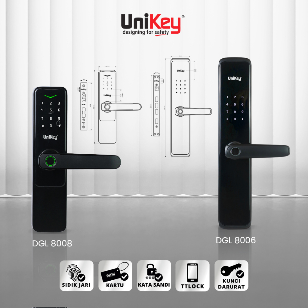 Jual UniKey Digital Lock W/Apps DGL 8008 TT Lock Black | Shopee Indonesia