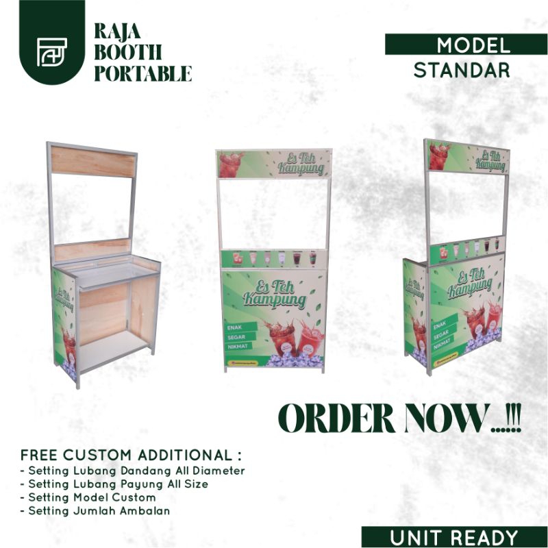 Jual Booth Portable Gerobak Lipat Stand Jualan Rombong Model Standar