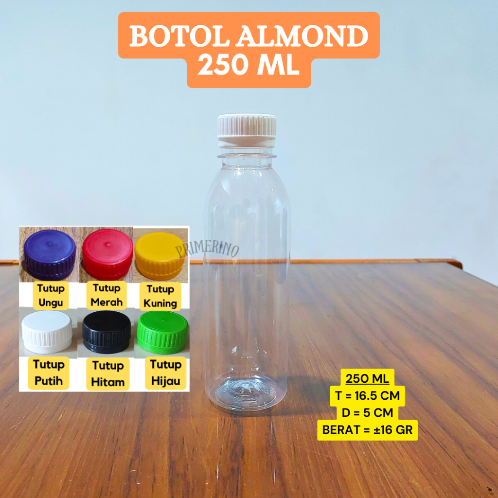 Jual BOTOL ALMOND 125 ML / 250 ML / 500 ML / BOTOL PLASTIK / BOTOL KOPI ...