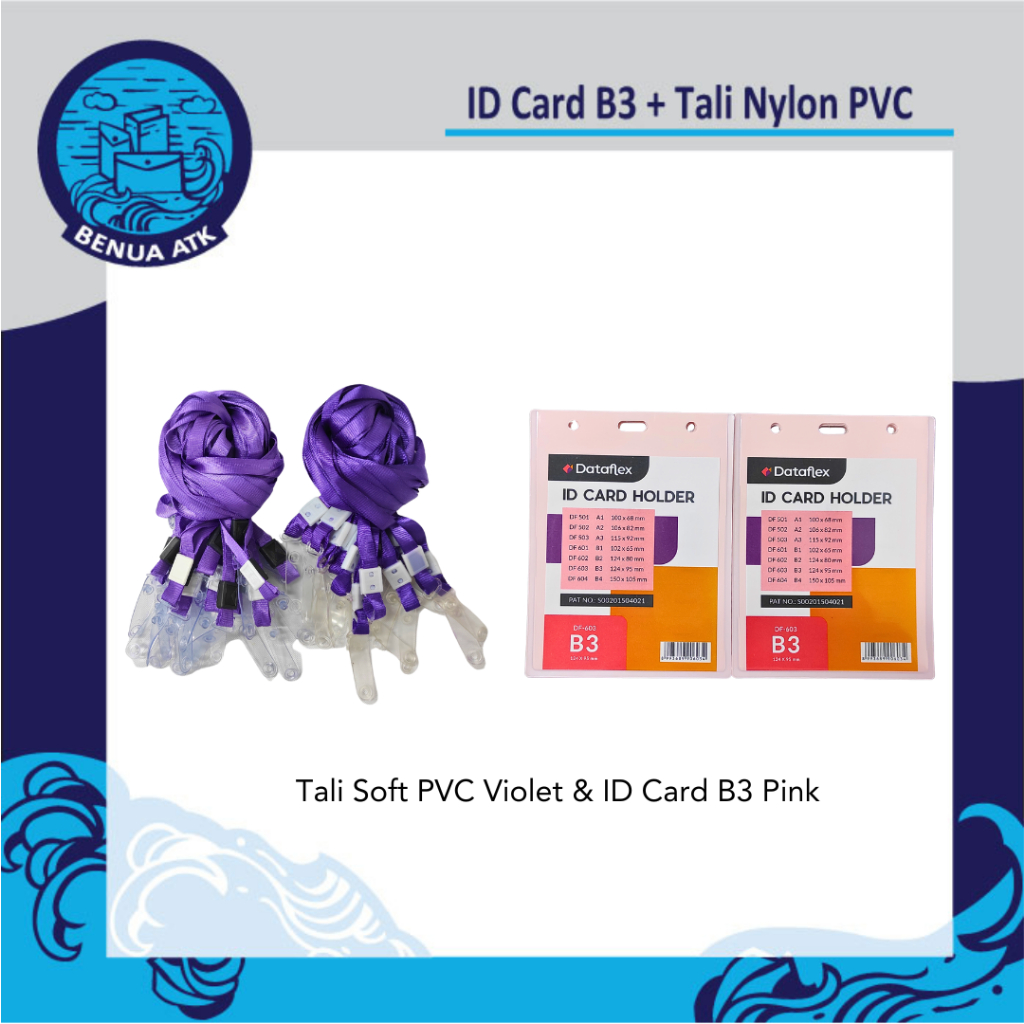 Jual Bundling ID Card B3 + Tali ID Nylon Soft PVC Dataflex [NYLKSFP ...