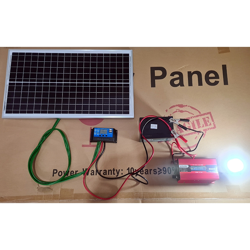 Jual Paket PLTS Solar Panel 30WP + Aki PV | Shopee Indonesia