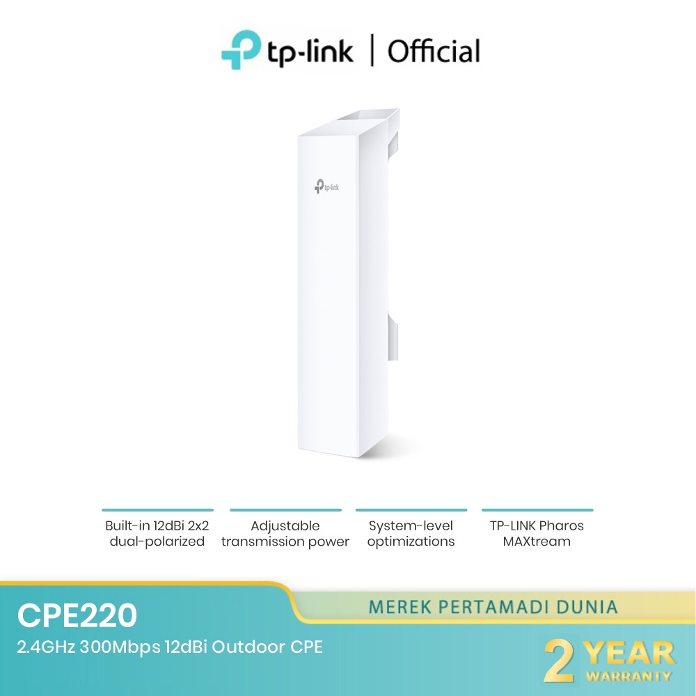 Jual TP-Link CPE220 2.4GHz 300Mbps 12dBi Directional Antenna Outdoor ...