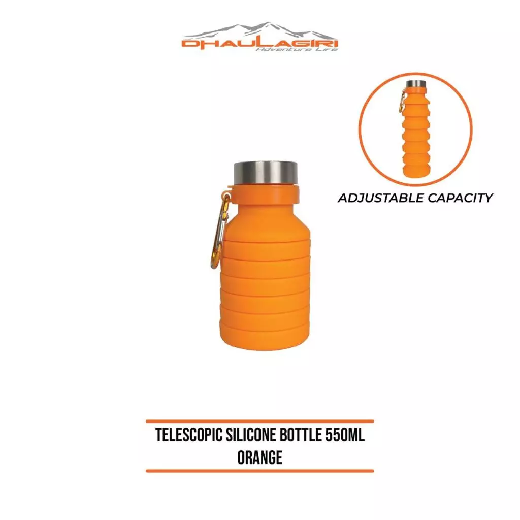 Dhaulagiri - Telescopic Silicone Bottle 550 Ml/ Botol Minum Botol Lipat