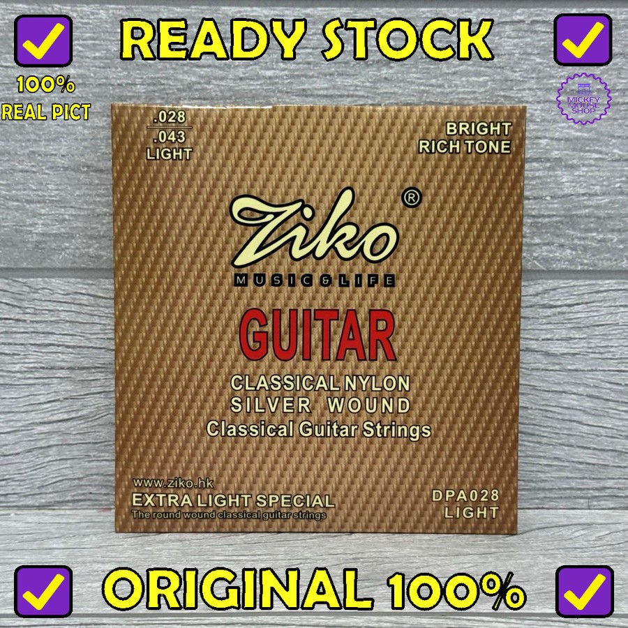 Jual Senar Gitar Klasik Ziko DPA-028 Classic Strings Nylon Silver ...