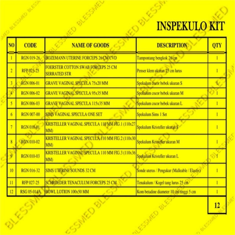 Jual Inspeculo Kit Set Inspekulo Premium Quality (+ Bak Instrument 512 ...