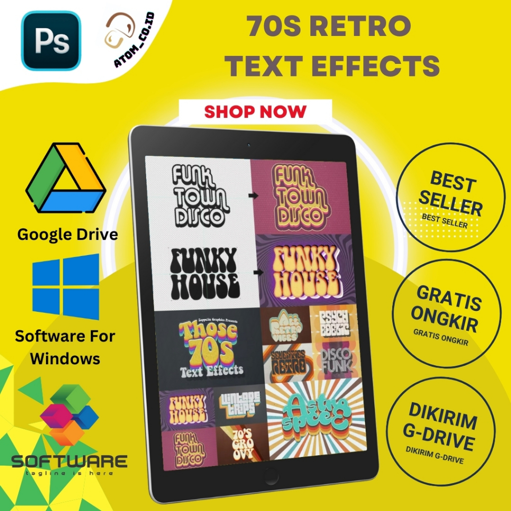 Jual 70s Retro Text Effects PSD File | Shopee Indonesia