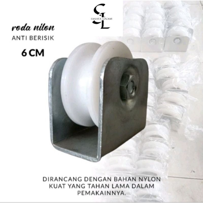 Jual Roda Pagar Pintu Besi Nylon Cm Roda Nilon Anti Brisik Shopee Indonesia