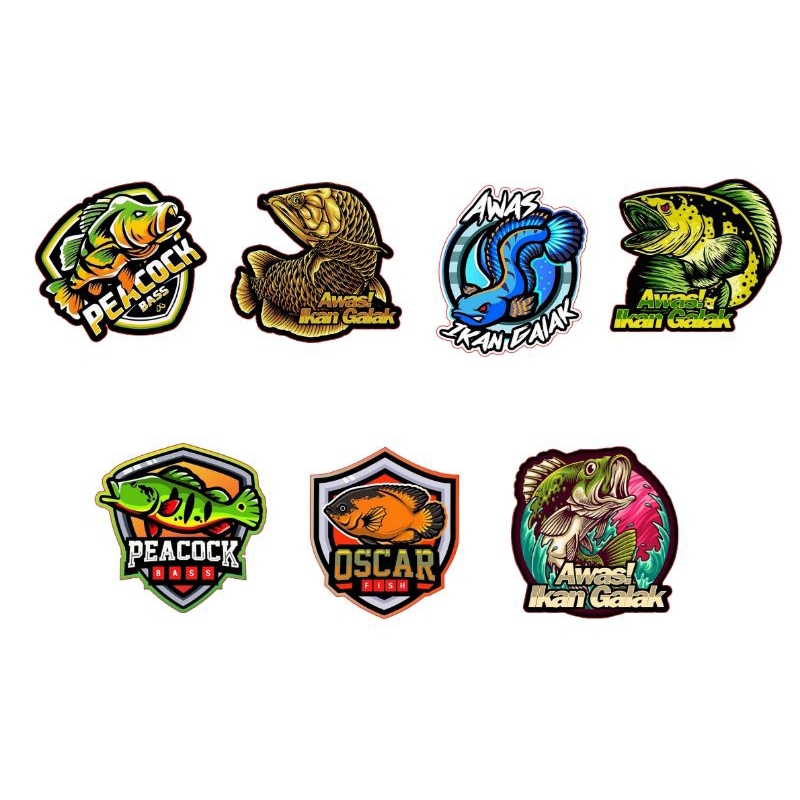 Jual sticker aquarium ikan galak awas ikan predator bahan vinyl anti ...