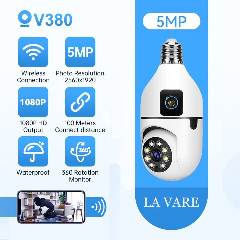 Jual V380 Pro CCTV WIFI Bohlam Lampu E27 1080p Full HD 4MP IP Camera ...
