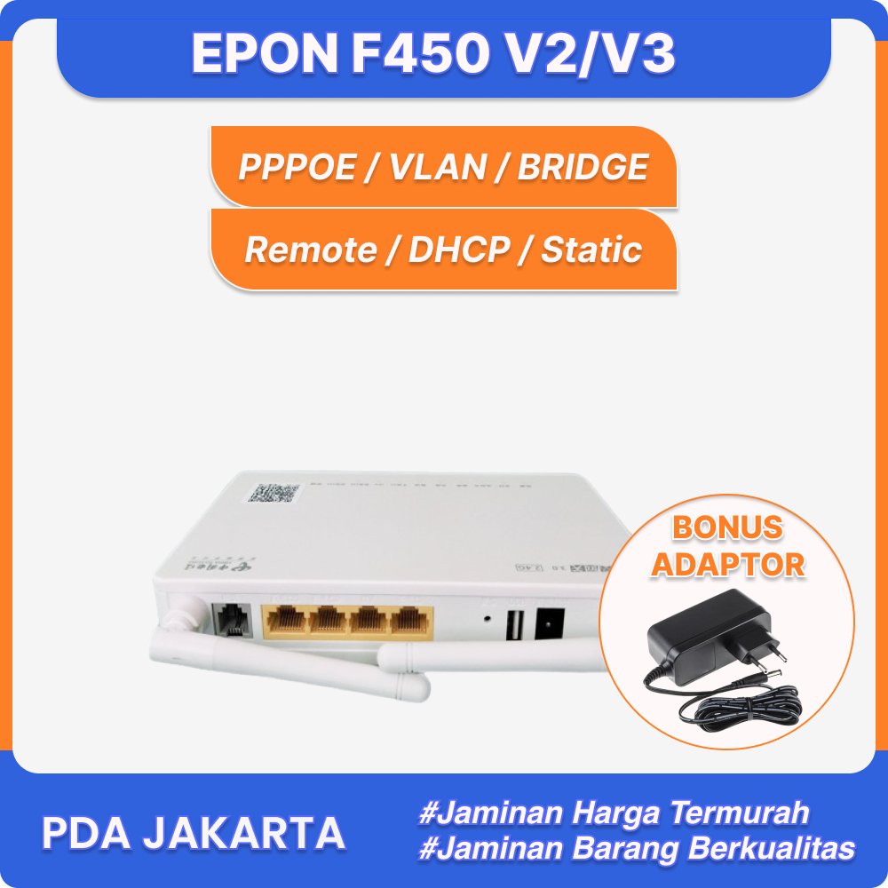 Jual MODEM ZTE F450 V2 V3 ONU EPON TERMURAH BERGARANSI BONUS ADAPTOR Shopee Indonesia