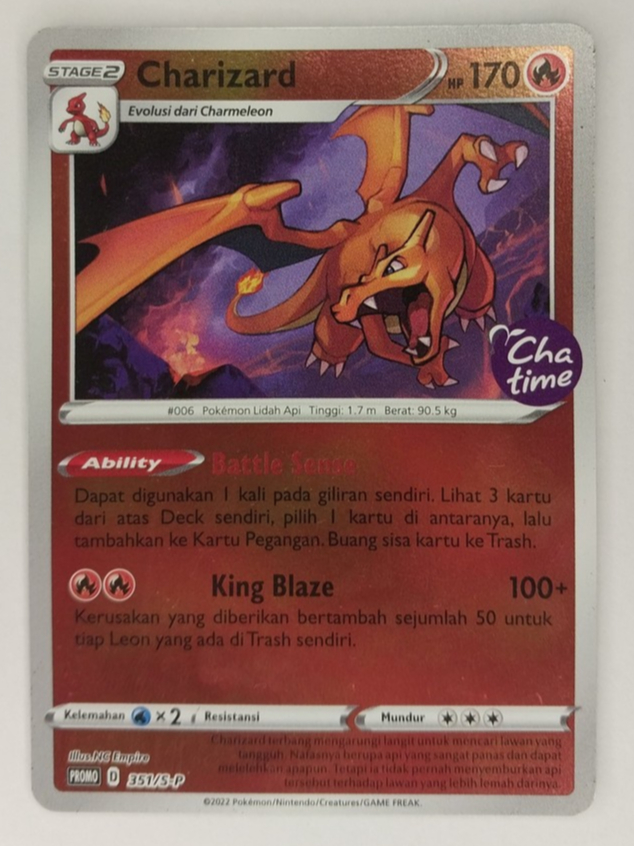 Jual TCG Pokemon Indonesia x Chatime Charizard Hologram | Shopee Indonesia
