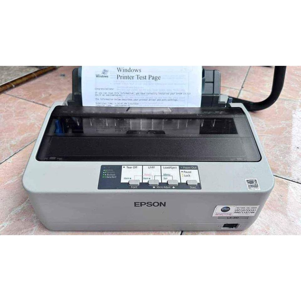 Jual printer dotmatrix / struk epson LX 310 Bekas normal FULL AKSESORIS ...