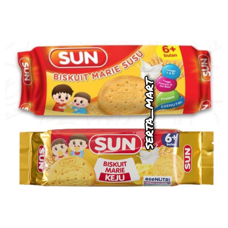 Jual Sun Biskuit Marie Susu 80gr / Marie Keju / Sun Biskuit Rusk 75 gr ...