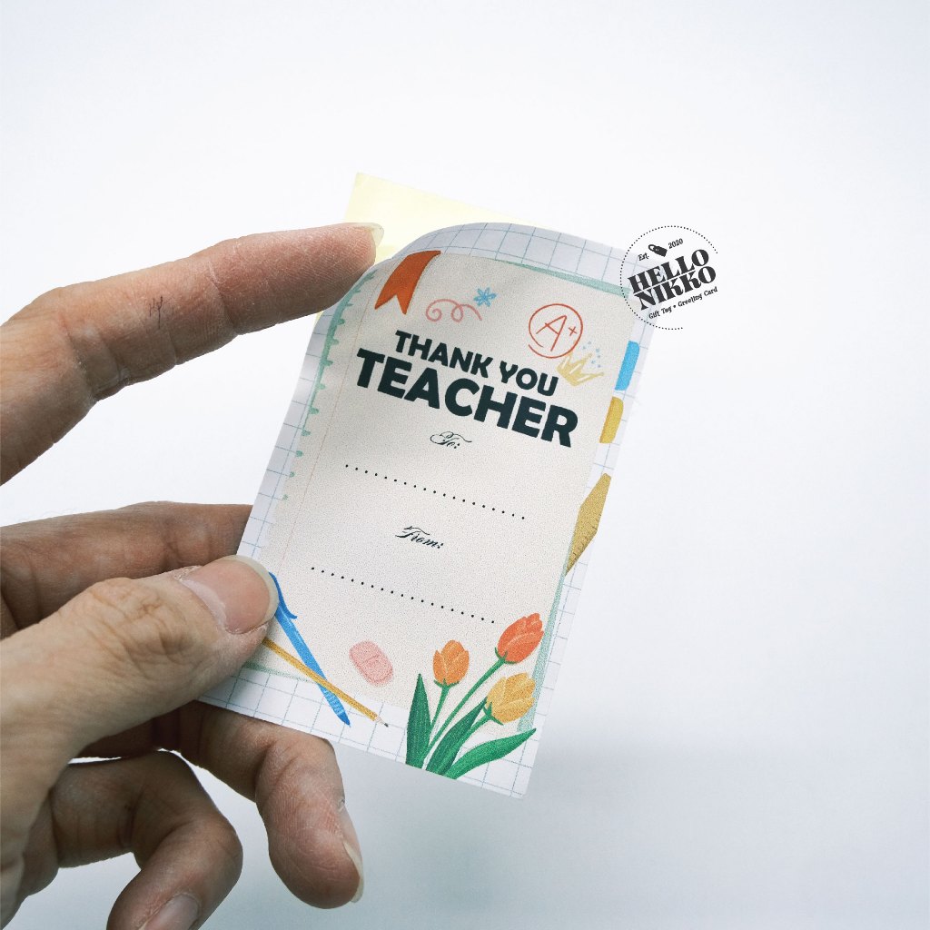 Jual Thank Teacher Sticker - Hang tag kartu ucapan kado sticker hampers ...