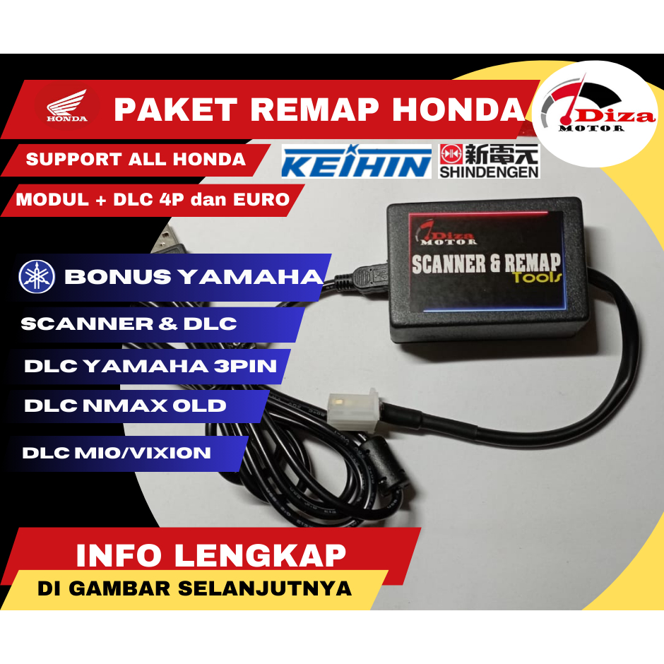 Jual TERMURAH Paket Lengkap Remap Sepeda Motor Honda OBD 1 2 Dan Euro 5 Modul Garansi Dan