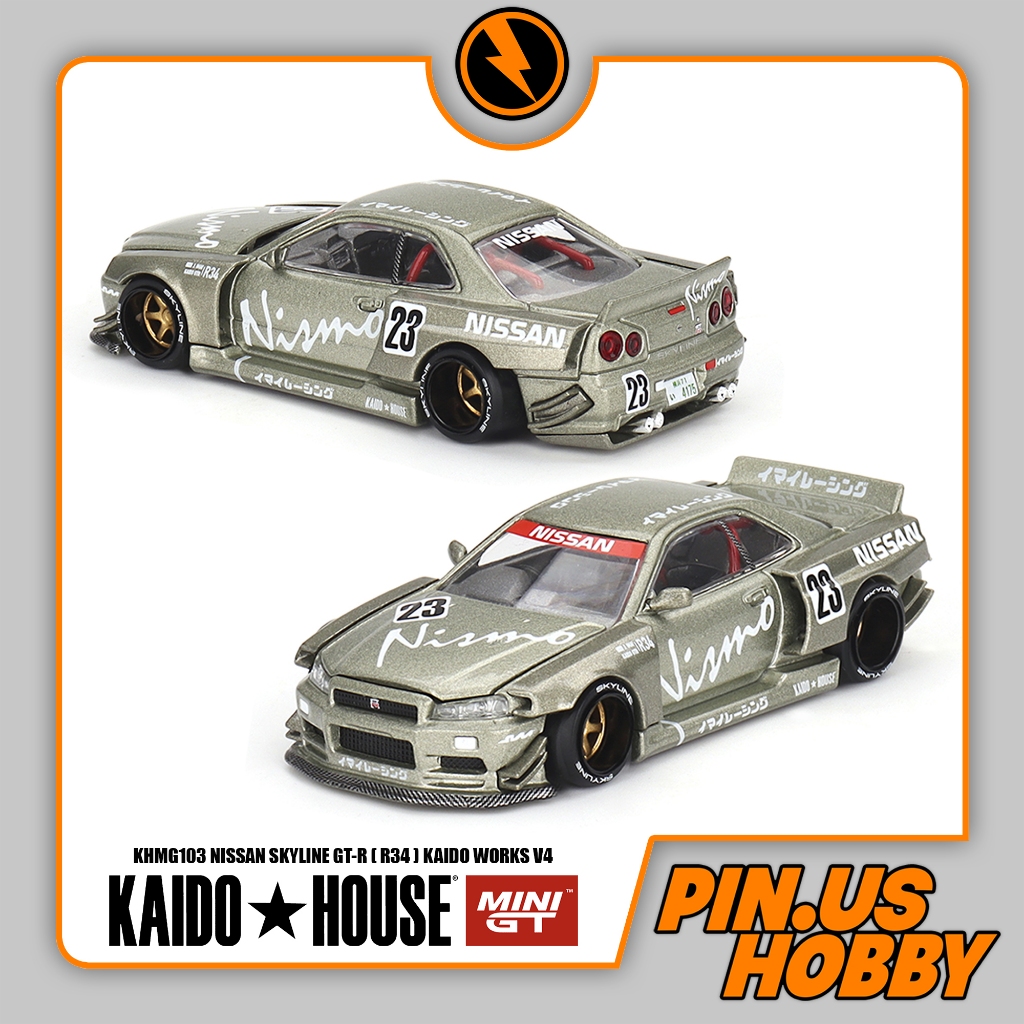 Kaido BLKLTD 日産スカイライン R34 エアロ ポリス ピン付き。 Kaido BLKLTD 日産スカイライン R34 エアロ ポリス ピン付き