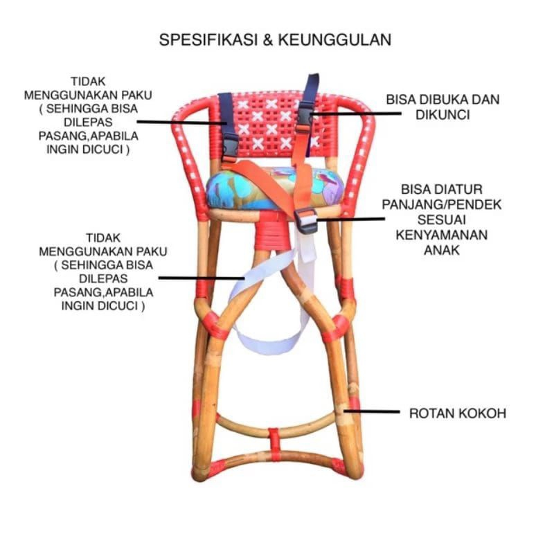 Jual kursi Bonceng Rotan Anak | Shopee Indonesia