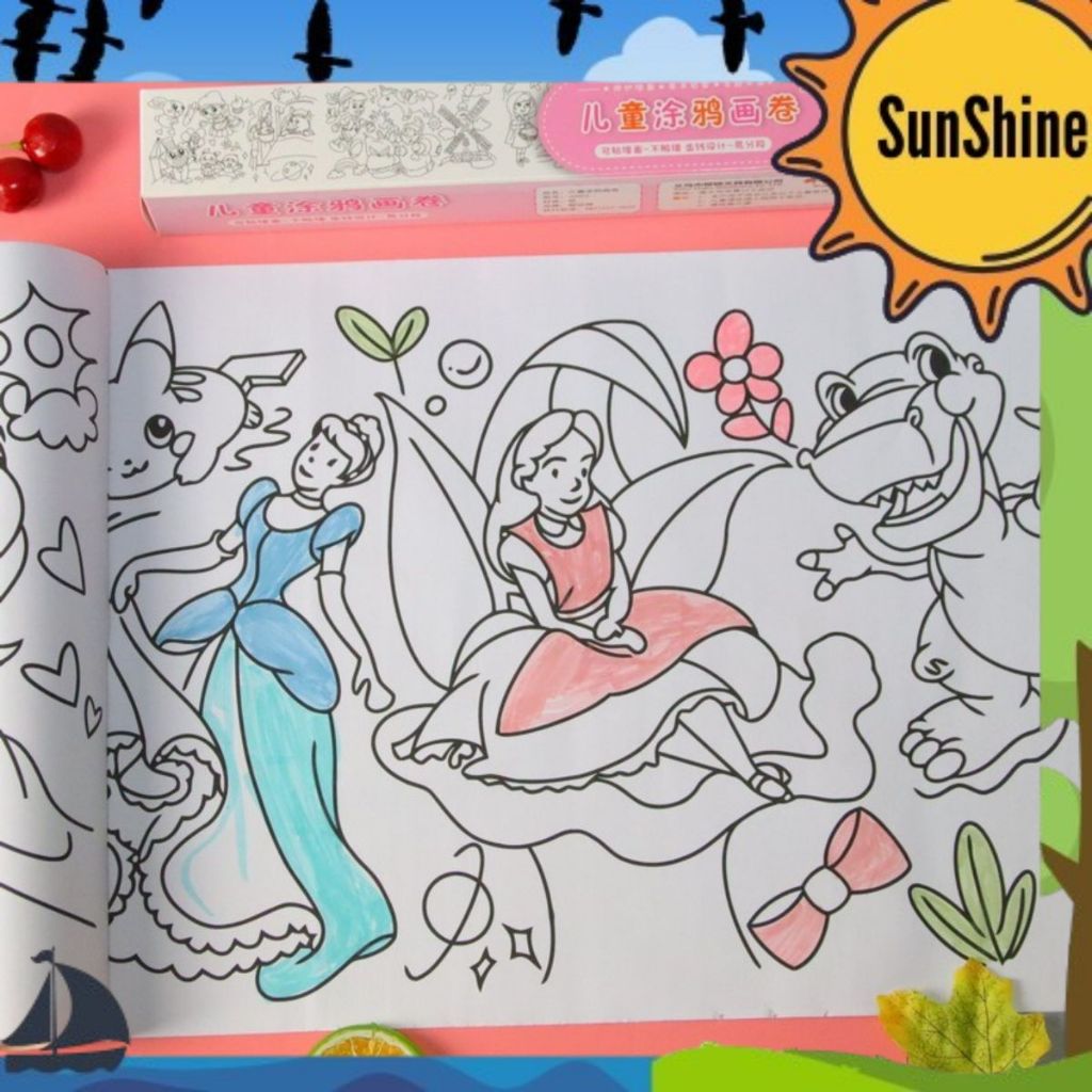 Jual 3 M Poster Roll Coloring Sheet / Mainan Anak Kertas Mewarnai ...