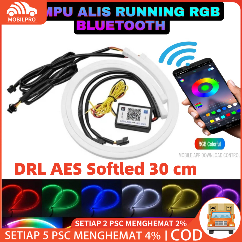 Jual Lampu Alis Led Drl Slim Rgb Remot Sen Runing Cm Volt Harga Set Lengkap Shopee Indonesia