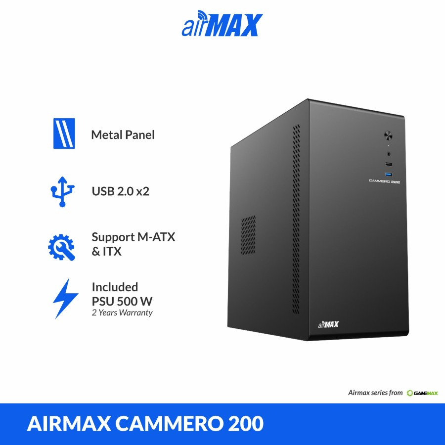 Jual Casing PC airMAX Cammero 200 M-ATX 500W PSU | Shopee Indonesia