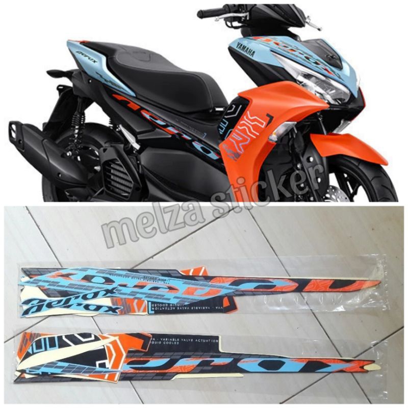 Jual Stiker Striping Motor Aerox Biru Oren Sticker Lis Body Standar Shopee Indonesia