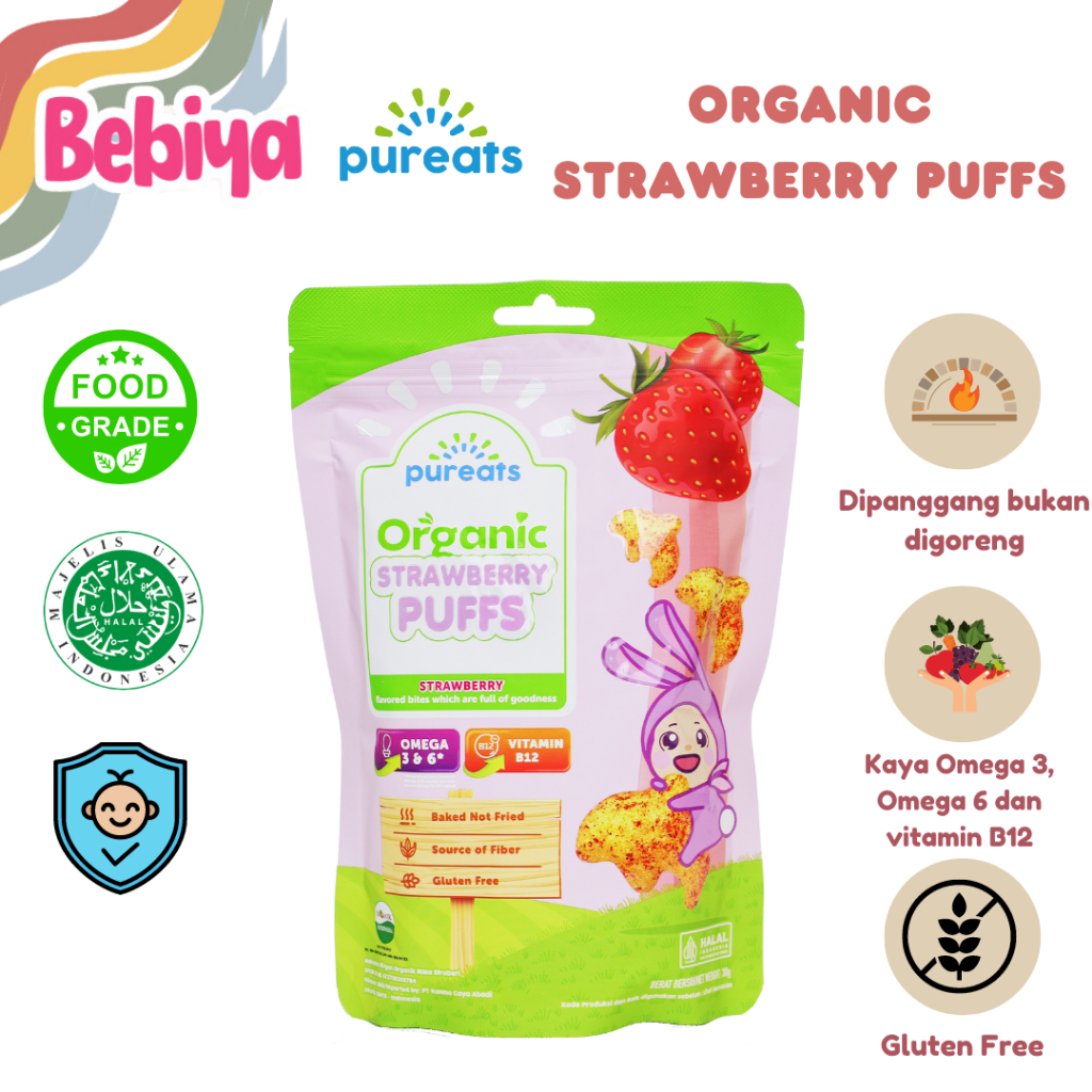 Jual Pureats Organic Strawberry Puffs and Berry Puffs Toddler 30 Gr ...