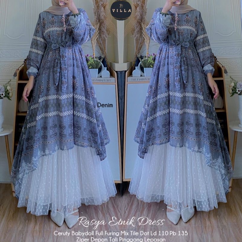 Jual Rasya Etnik Dress Original By Villa | Shopee Indonesia