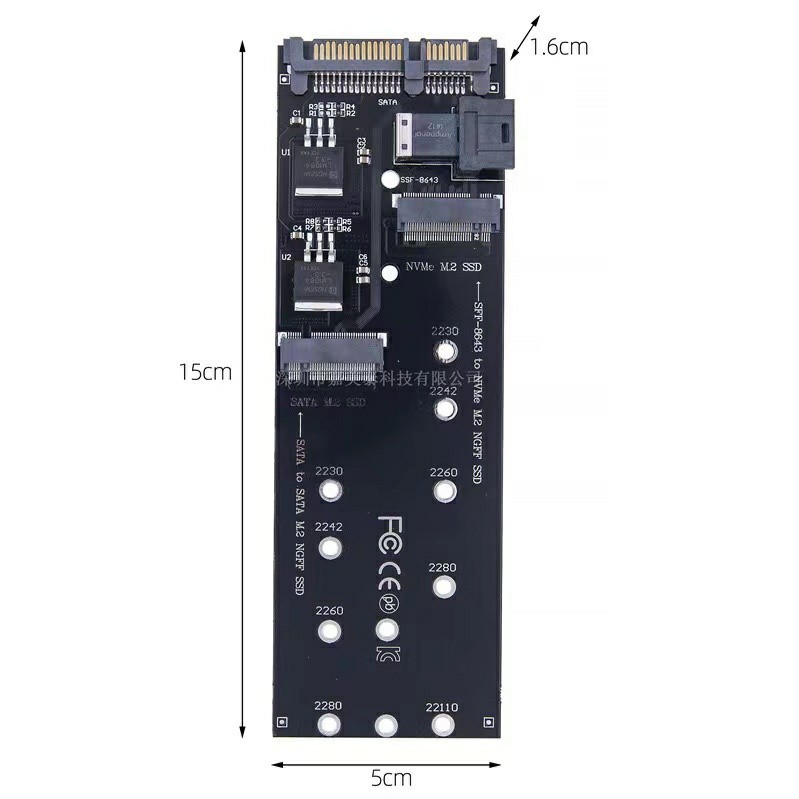 Jual NVME SSD & NGFF M2 to SATA converter adapter Card For PC Desktop ...