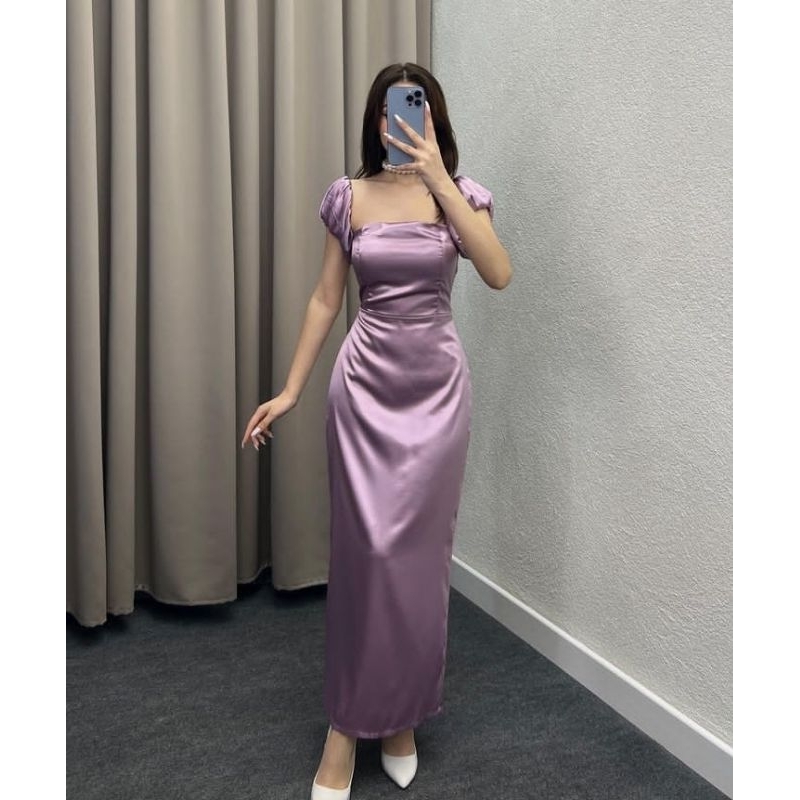 Jual COD dress sabrina satin silk TIANA | Shopee Indonesia
