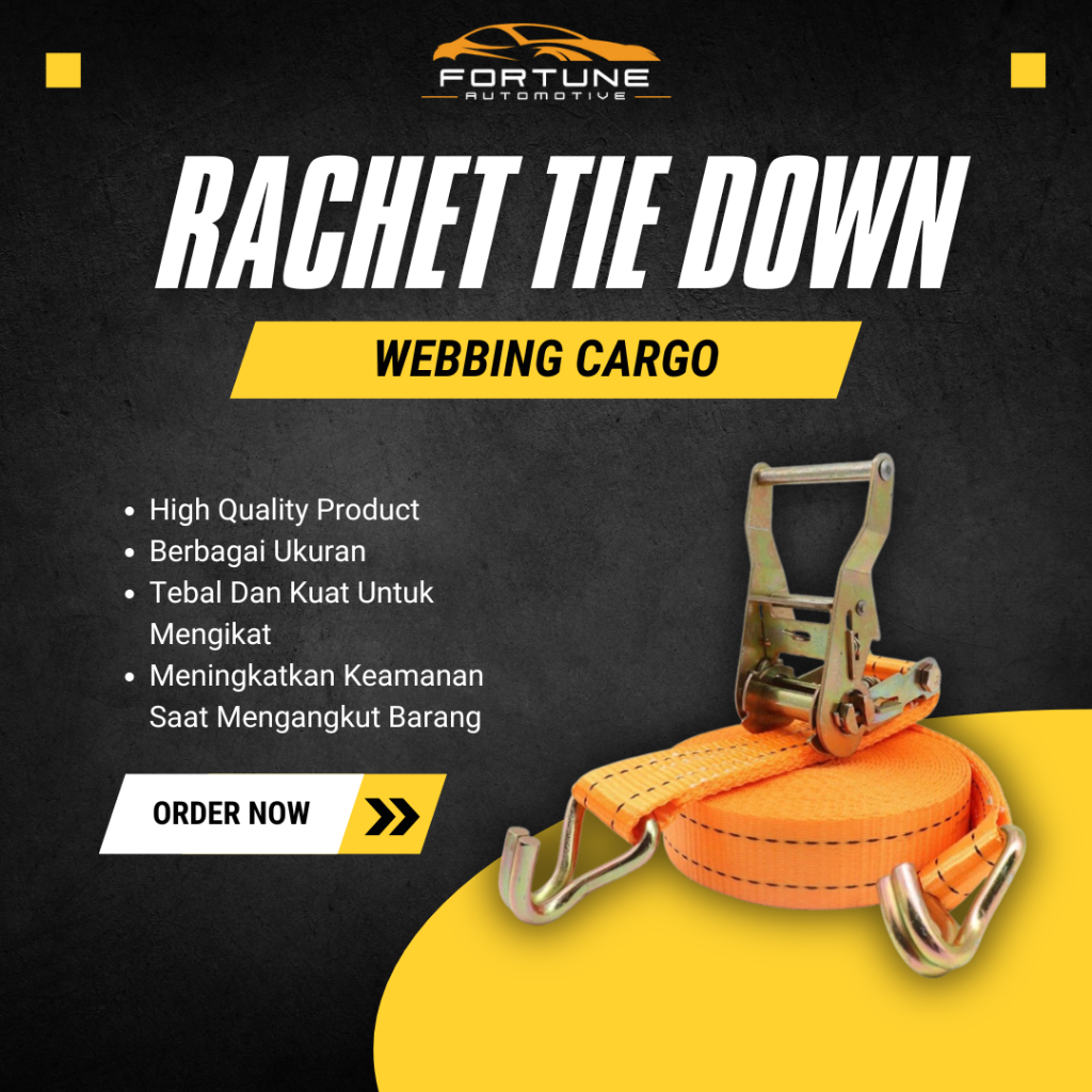 Jual RACHET TIE DOWN WEBBING CARGO LASHING BELT TALI PENGIKAT BARANG CARGO SABUK TALI WEBBING